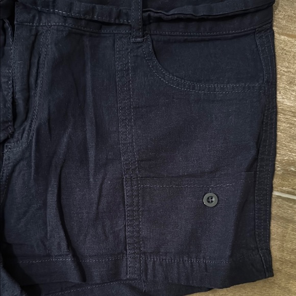 Maurices Navy Blue Cargo linen Shorts Lightweight Relaxed Fit - Picture 3 of 8
